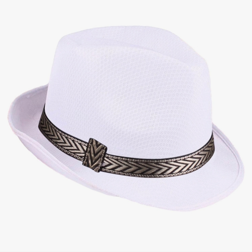 Block Hats Men's Nylon Fedora White Size M/L